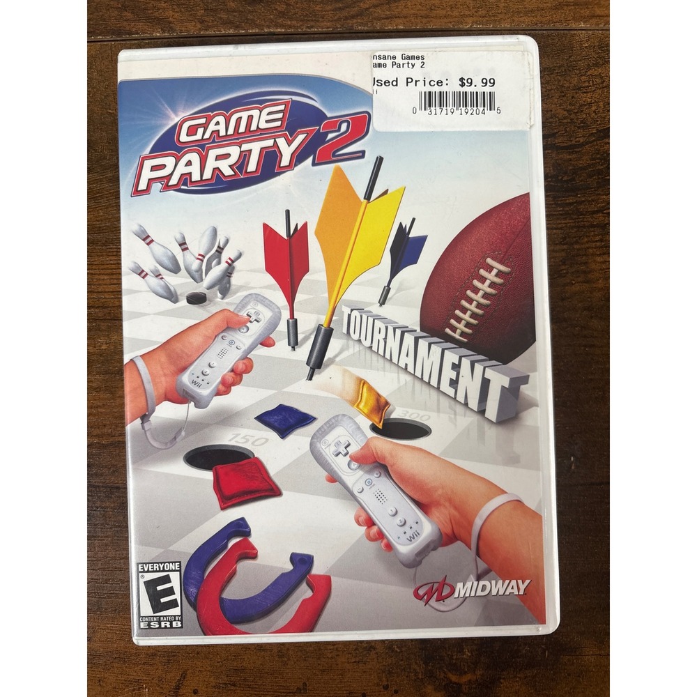 Game Party 2 Nintendo Wii Midway 2008 Complete CIB RVL-P-RV2E Sports Arcade